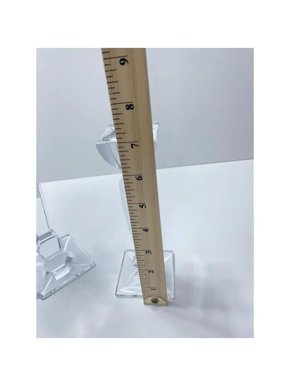 Glass Candle Holder Set 3-Piece Modern Clear Candlesticks 2 Small 1 Large Elegan